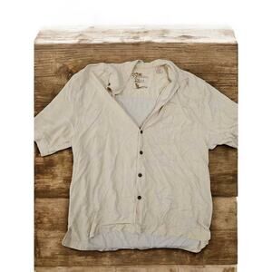 Jamaica Jaxx 100% Silk Shirt Mens Large Green Hawaiian Floral Short Sleeve